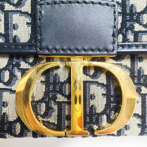 Dior Blue Oblique Canvas 30 Montaigne Chain Pouch - Picture 3 of 11